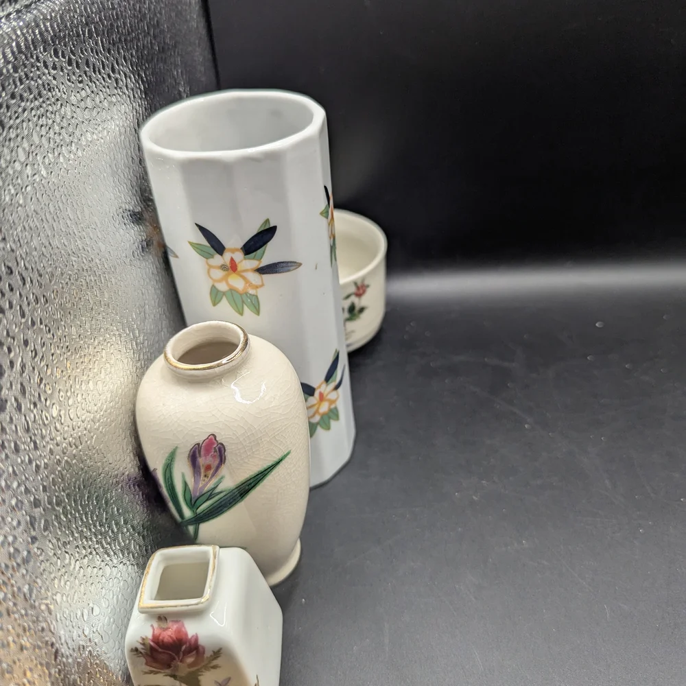 Vintage Set of 4 Ceramic Vases Various Makers Japan.